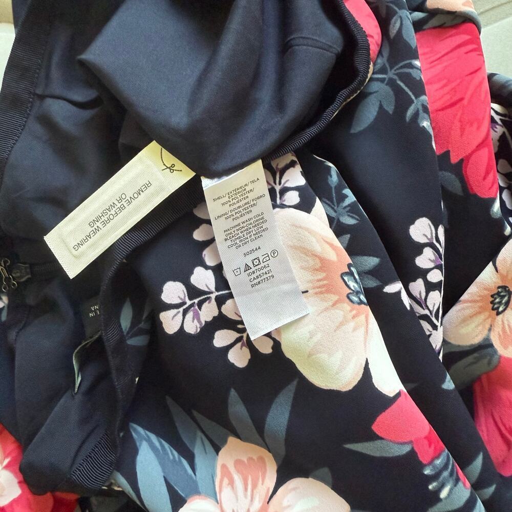 Ann Taylor Low Waist Y2k Floral Red Fairy Cottagecore A Line Midi Women Skirt 6 - Picture 6 of 8